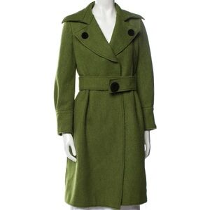 Alberta Ferretti green wool coat